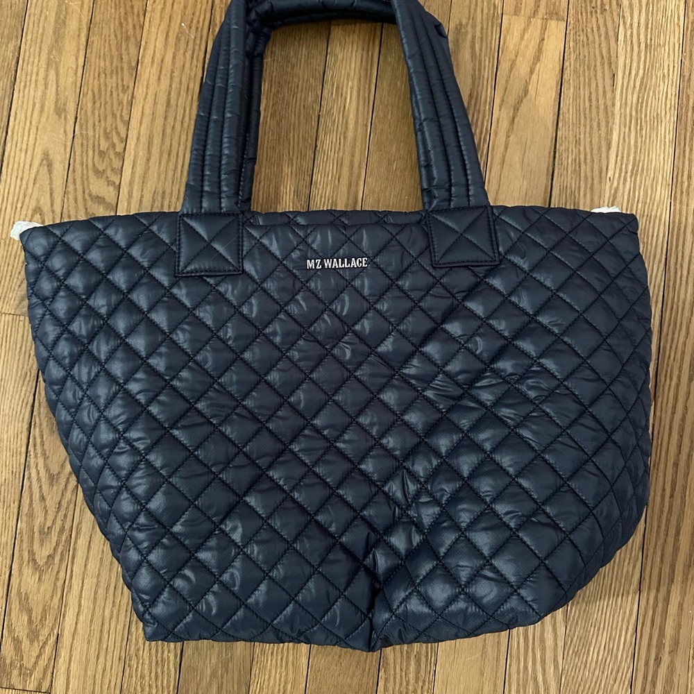MZ Wallace Navy Quilted Tote